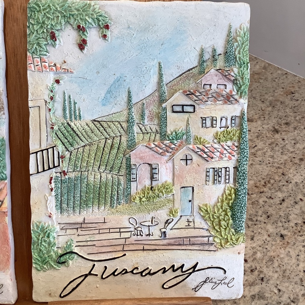 Italian Sorrento and Tuscany Scenic Ceramic Wall Art Tiles - Picture 2 of 6